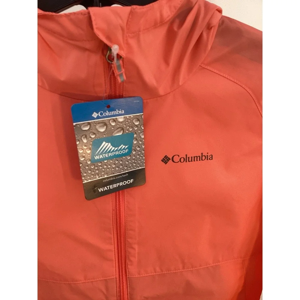 NEW Youth‎ Columbia Switchback II Waterproof Hooded Rain Jacket Medium  Peach
